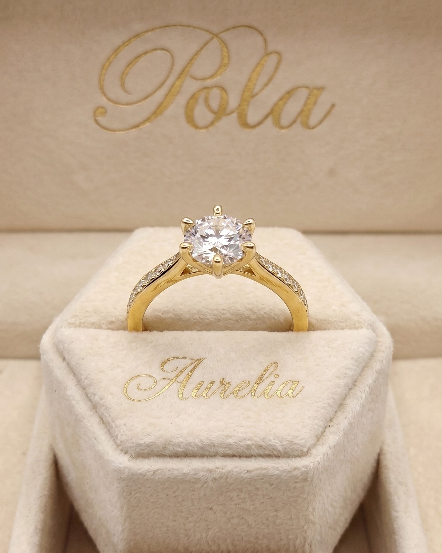 Bespoke engagement diamond ring and moissanite ring crafted in fine gold